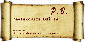 Pavlekovics Béla névjegykártya